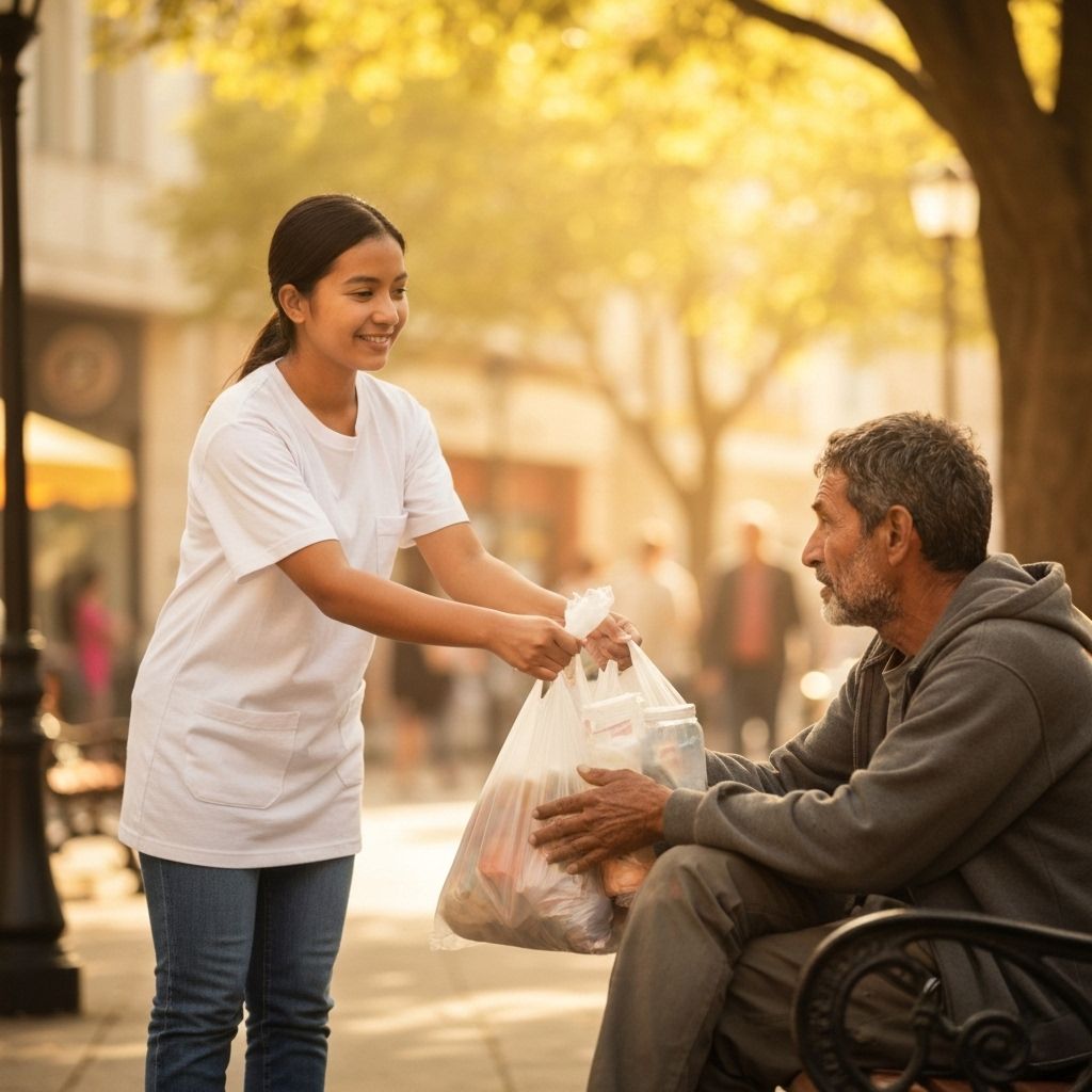 Person sharing Gospel Go Bag